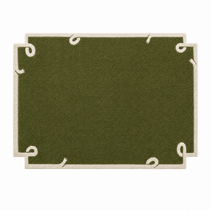 Scroll Border Tufted Rug - FURNIBLE.