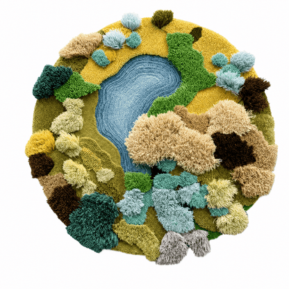 Sculpted Garden Pond Tufted Rug - FURNIBLE.