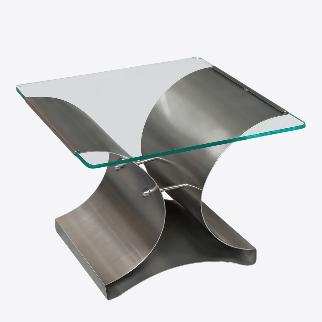 Sculpted Steel Side Table - FURNIBLE.