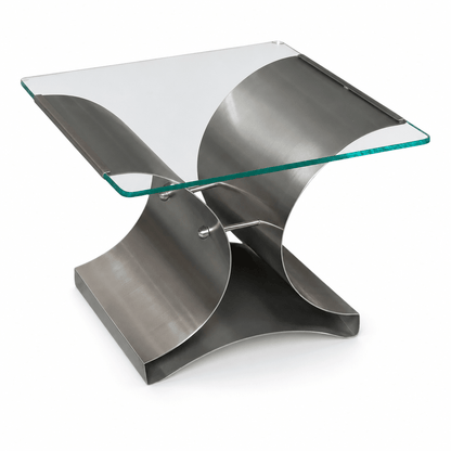 Sculpted Steel Side Table - FURNIBLE.