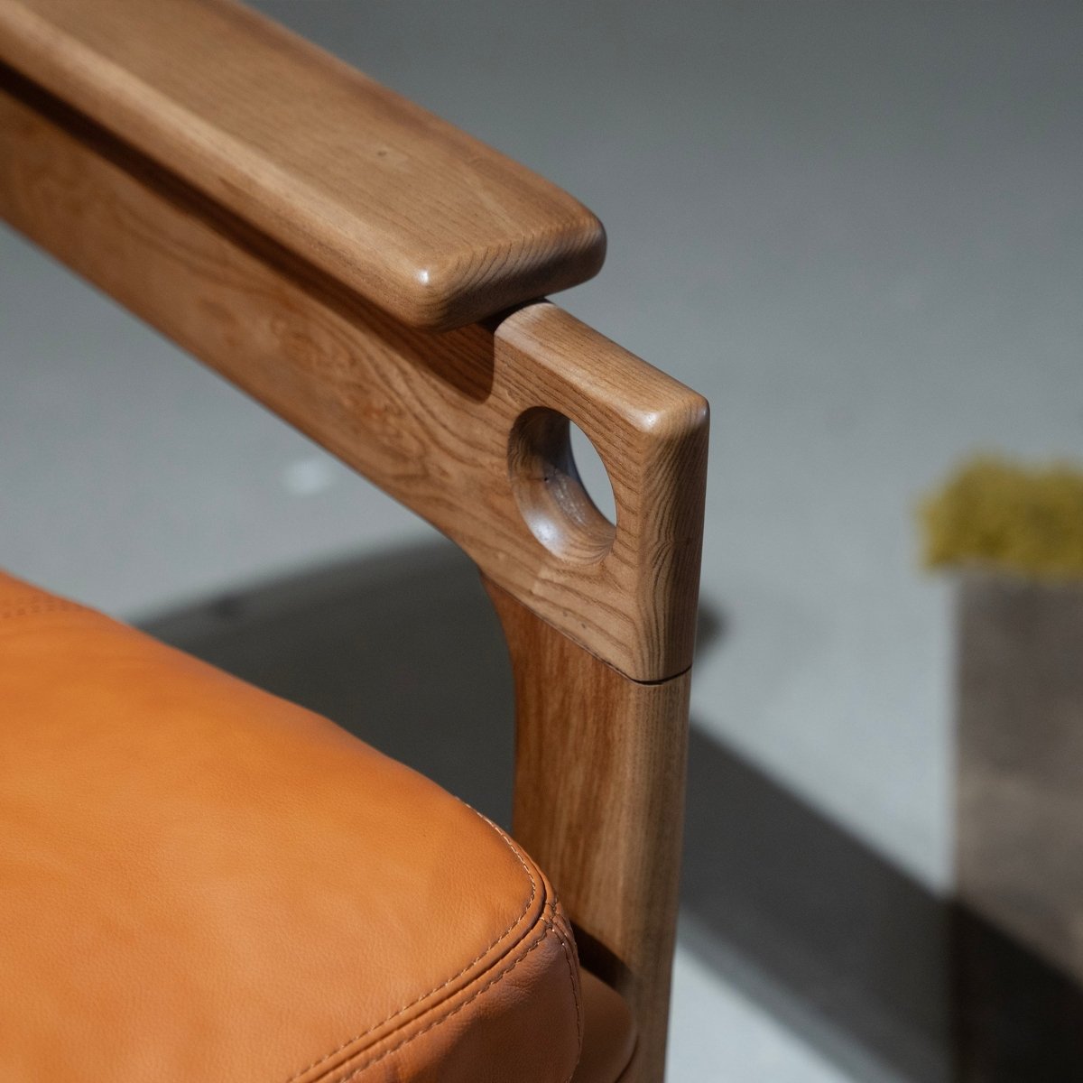 Siena Walnut Leather Armchair - FURNIBLE.