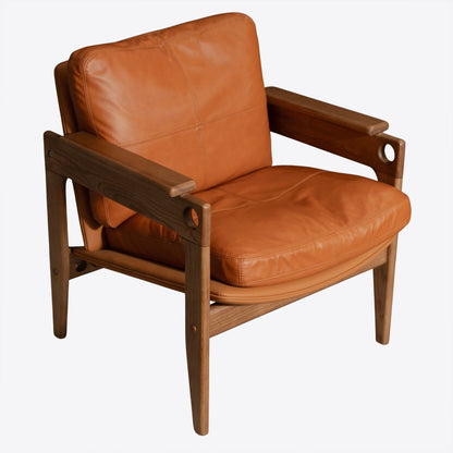 Siena Walnut Leather Armchair - FURNIBLE.