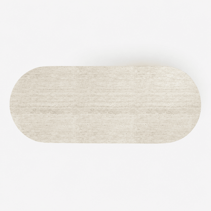 Sienna Travertine Oval Dining Table - FURNIBLE.