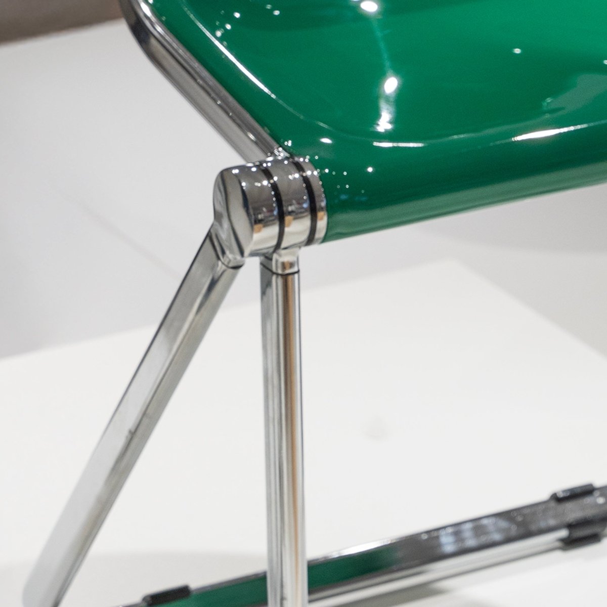 Sleek Chrome Folding Stool - FURNIBLE.