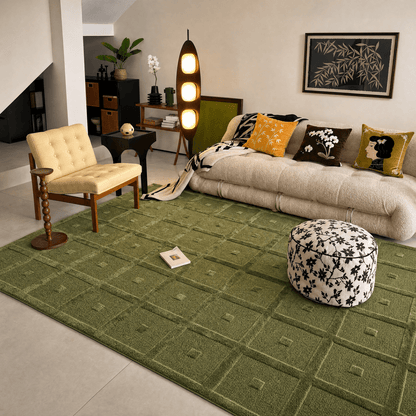 Square Grid Tufted Rug - FURNIBLE.