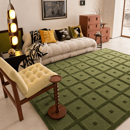 Square Grid Tufted Rug - FURNIBLE.