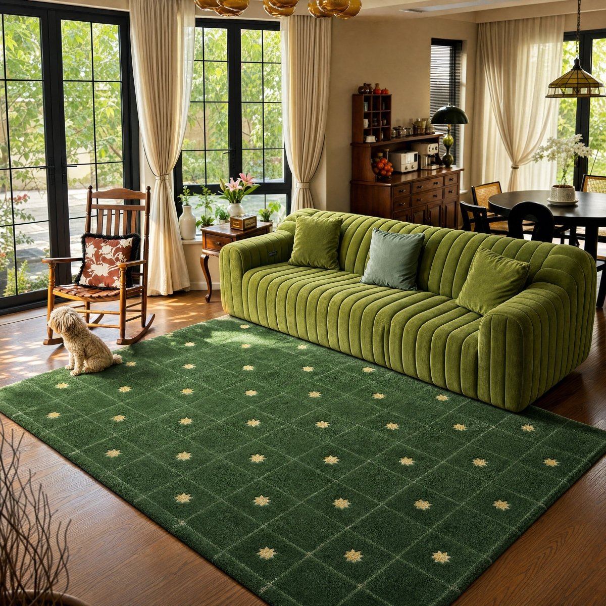 Star Grid Tufted Rug - FURNIBLE.