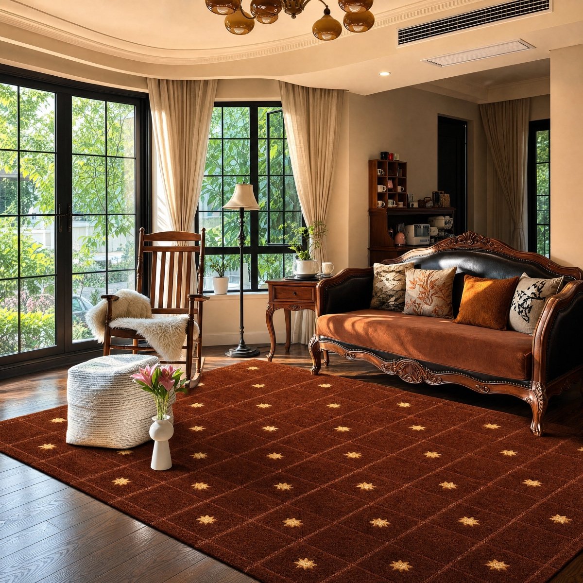 Star Grid Tufted Rug - FURNIBLE.
