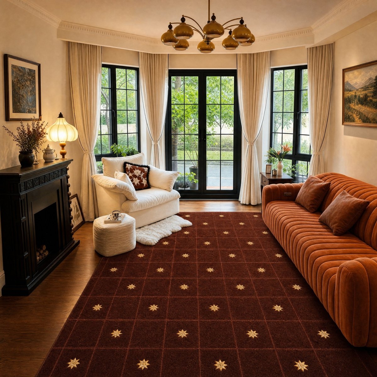 Star Grid Tufted Rug - FURNIBLE.