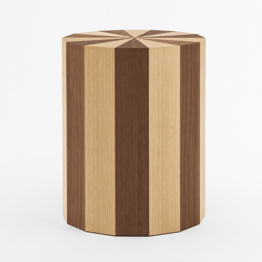 Stripe Parquet Side Table - FURNIBLE.