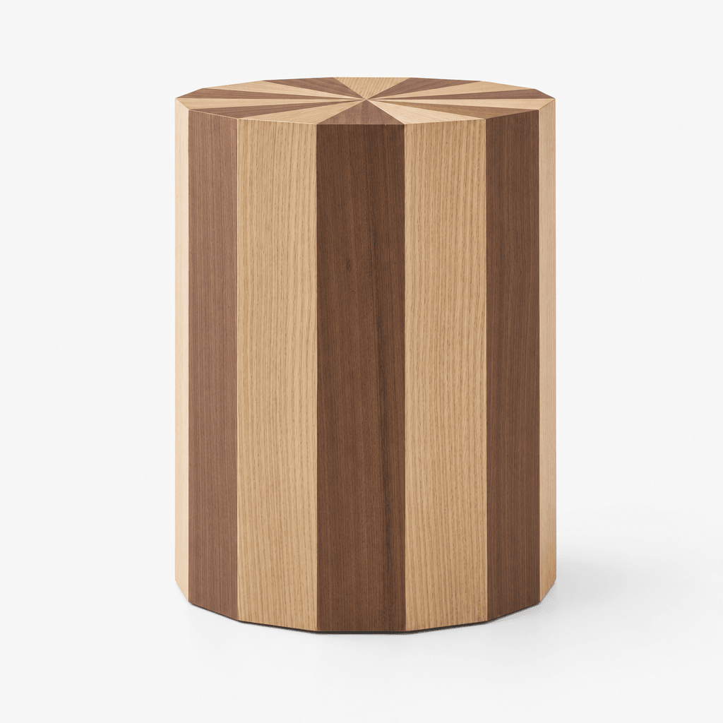 Stripe Parquet Side Table - FURNIBLE.