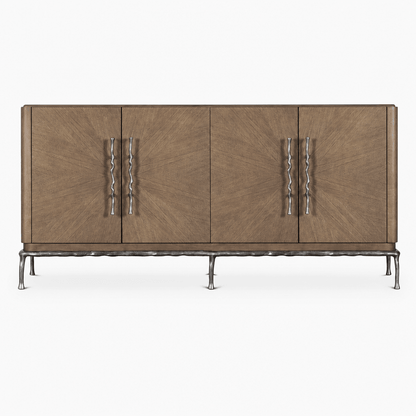 Sunburst Walnut Sideboard - FURNIBLE.