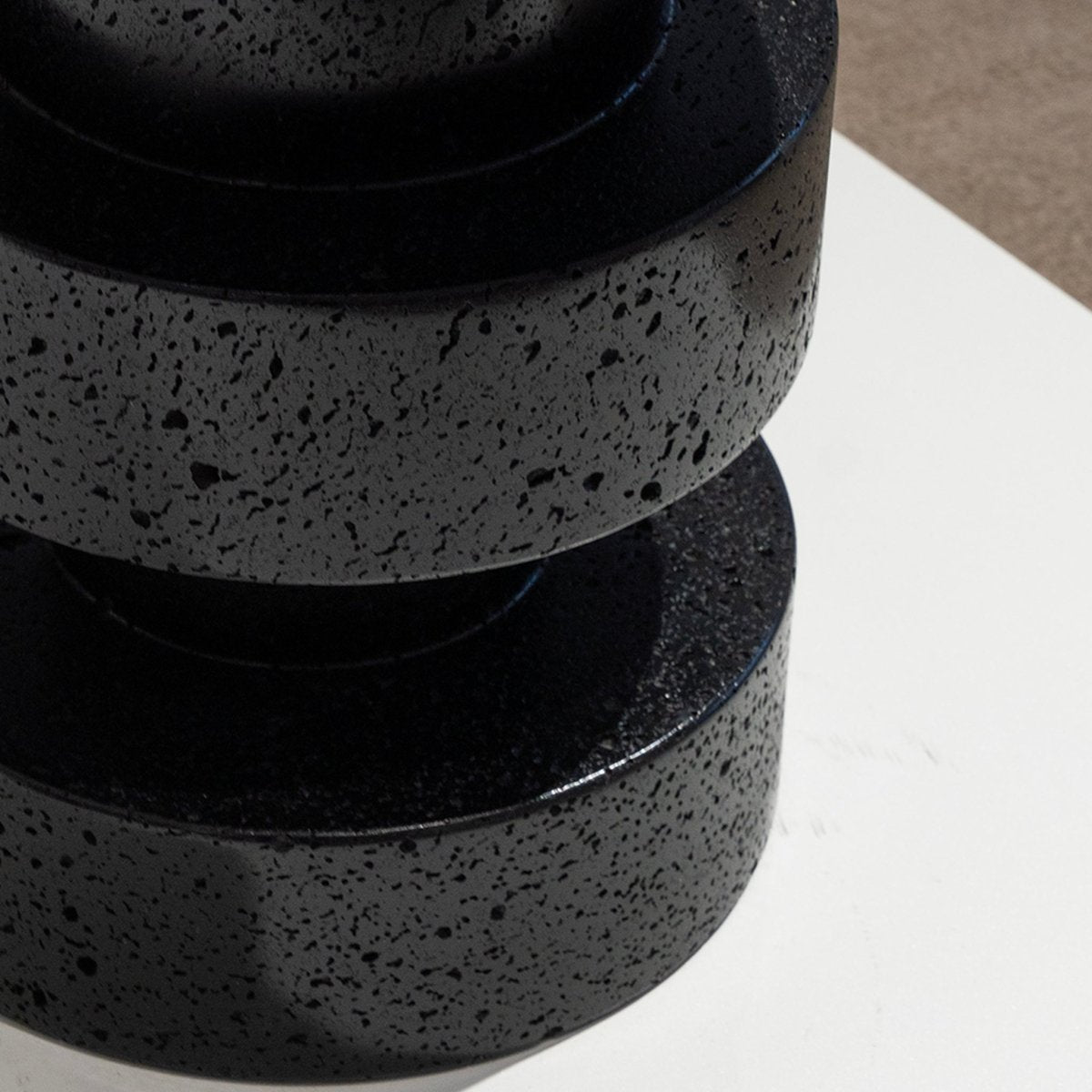 Textured Black Accent Stool - FURNIBLE.