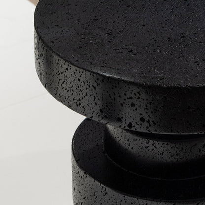 Textured Black Accent Stool - FURNIBLE.