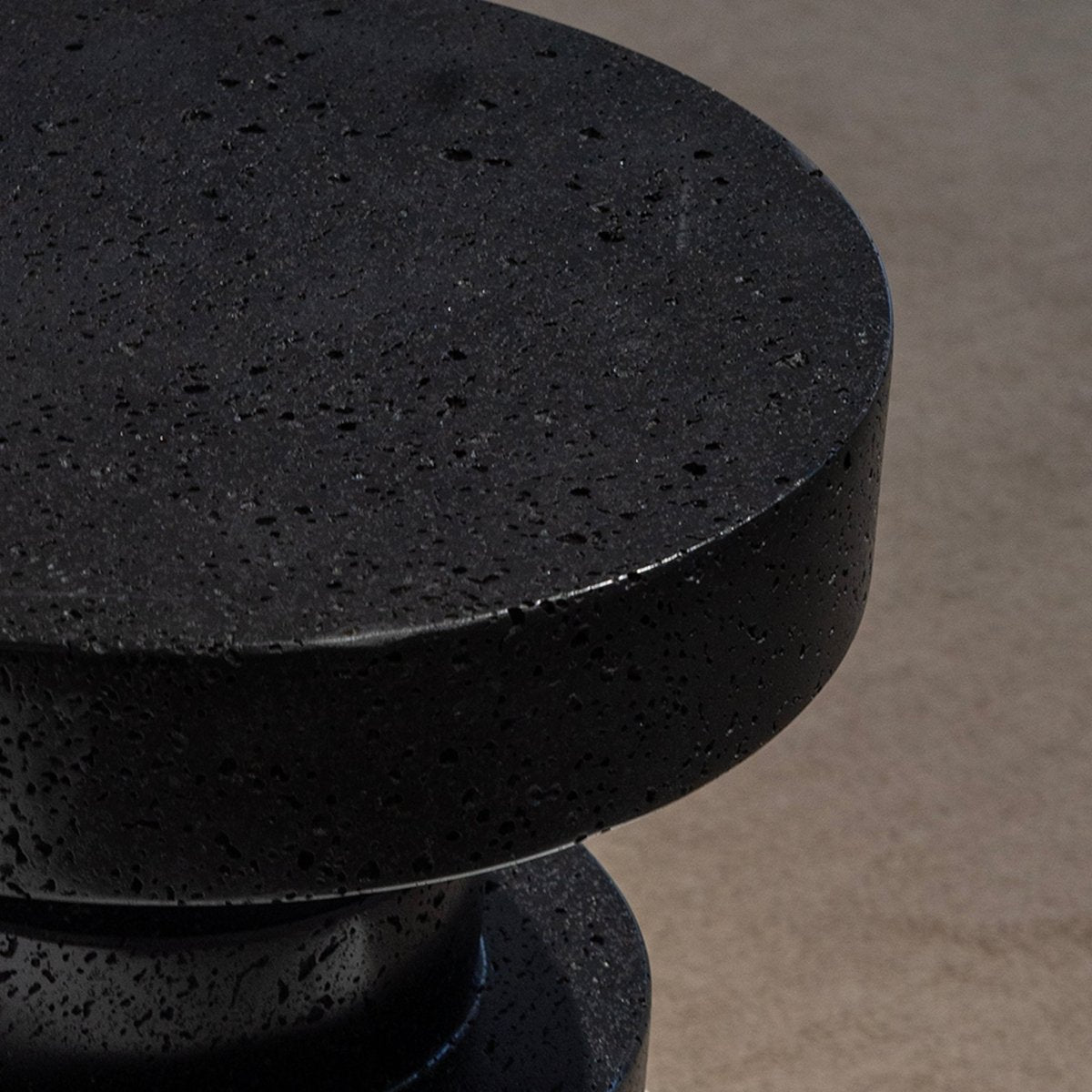 Textured Black Accent Stool - FURNIBLE.