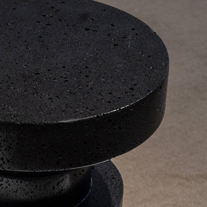 Textured Black Accent Stool - FURNIBLE.