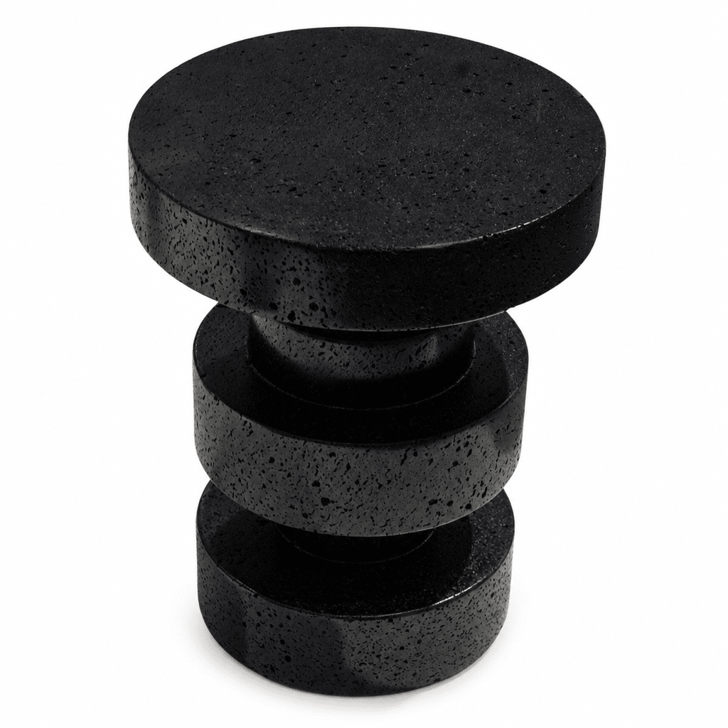 Textured Black Accent Stool - FURNIBLE.