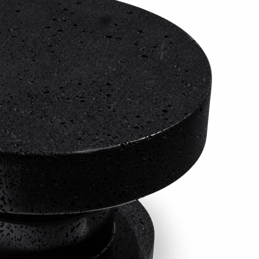 Textured Black Accent Stool - FURNIBLE.