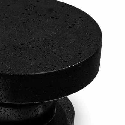 Textured Black Accent Stool - FURNIBLE.