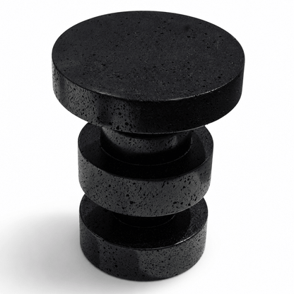 Textured Black Accent Stool - FURNIBLE.
