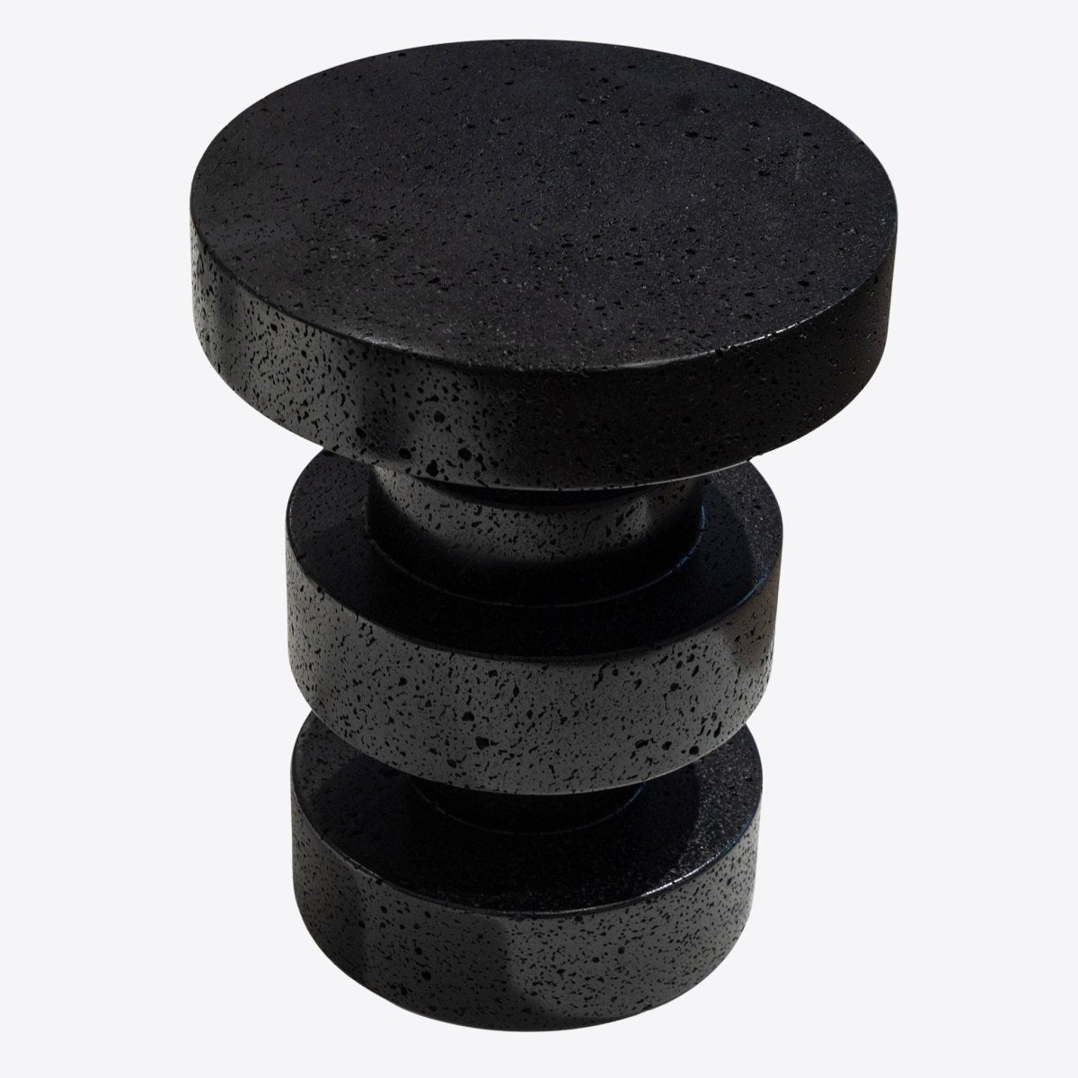 Textured Black Accent Stool - FURNIBLE.