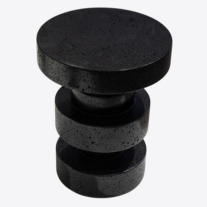 Textured Black Accent Stool - FURNIBLE.