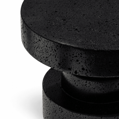 Textured Black Accent Stool - FURNIBLE.