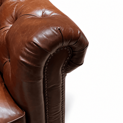 Tufted Leather Chesterfield Sofa - FURNIBLE.