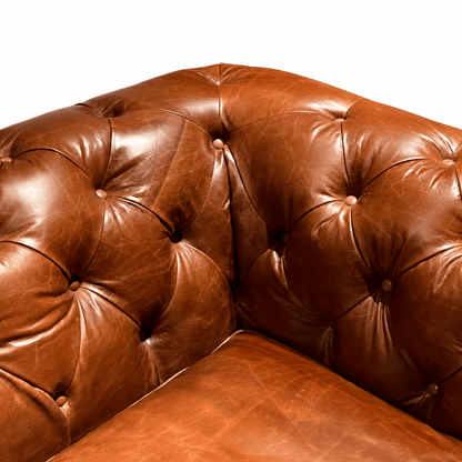Tufted Leather Chesterfield Sofa - FURNIBLE.