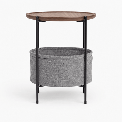 Walnut Storage Side Table - FURNIBLE.