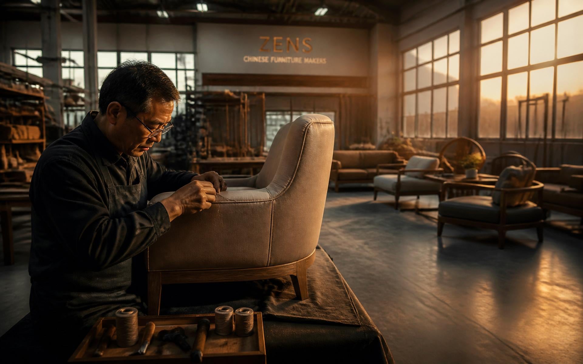 Furniture showroom filled with sofas, chairs and tables from Furnible's partner factories